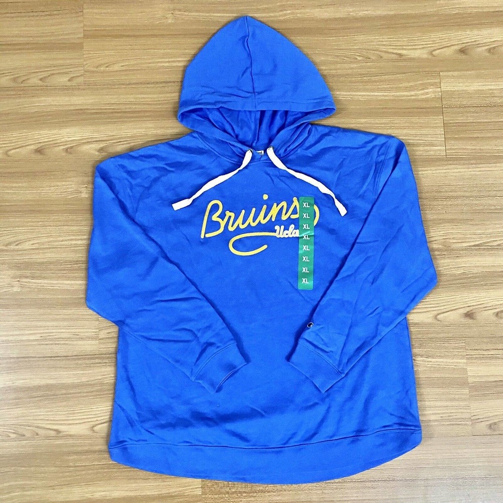 Champion UCLA Bruins Hoodie Sweatshirt Embroidered Spellout Size XL Blue New